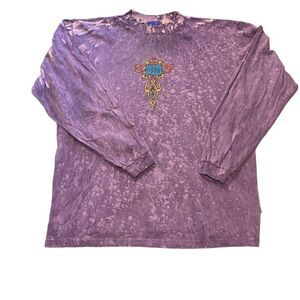 Vintage Hot Buttered Purple Tie Dyed Long-sleeved T-Shirt